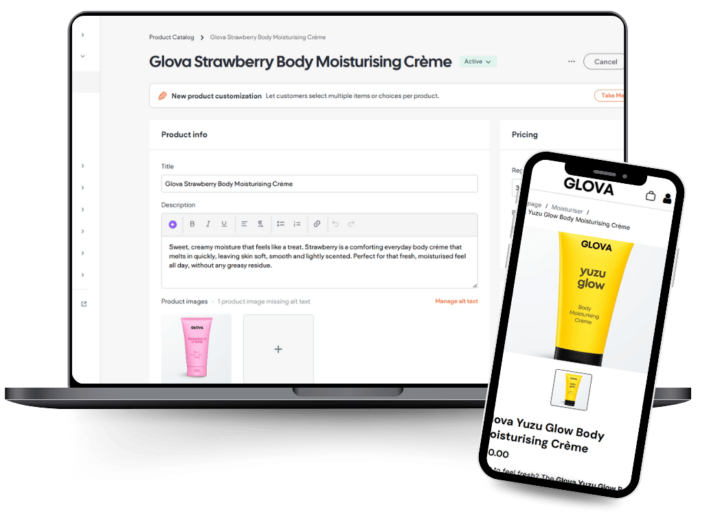 Logos of Klarna, AWS, and other business services are included.