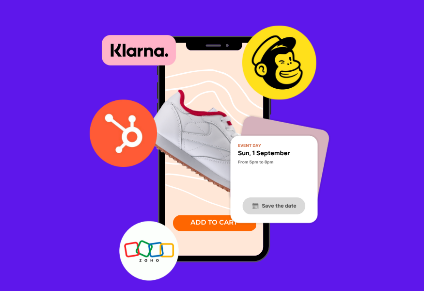 Website mockup: woman at a cafe, text reads 