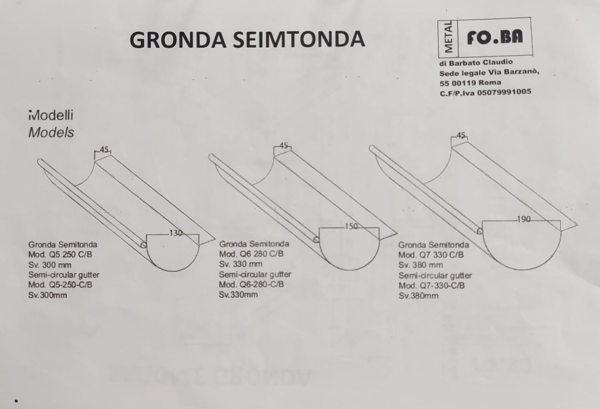 Accessori lattoneria in alluminio ramato