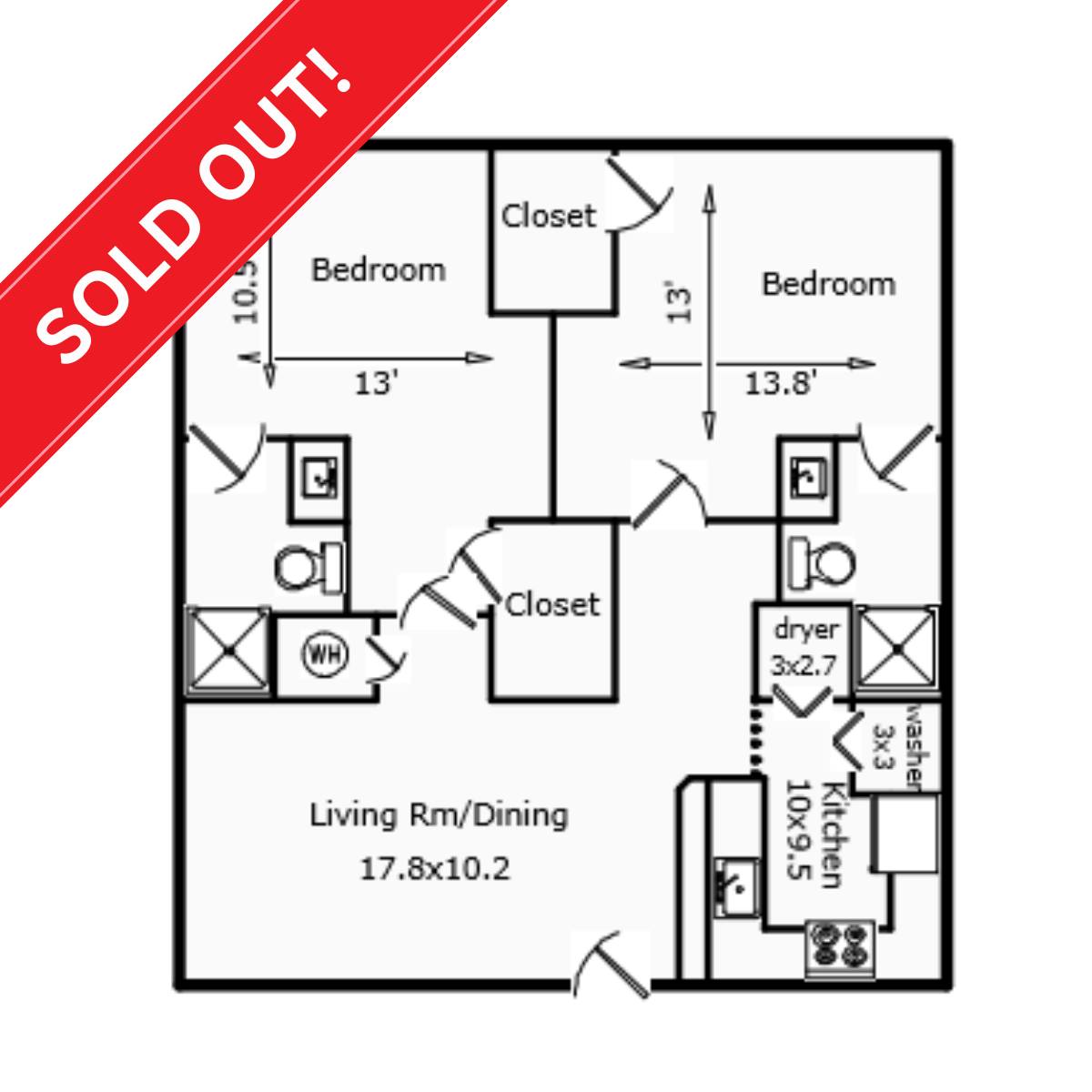 Atrium 2/2 Floorplan