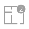 Floor plan icon with a number 
