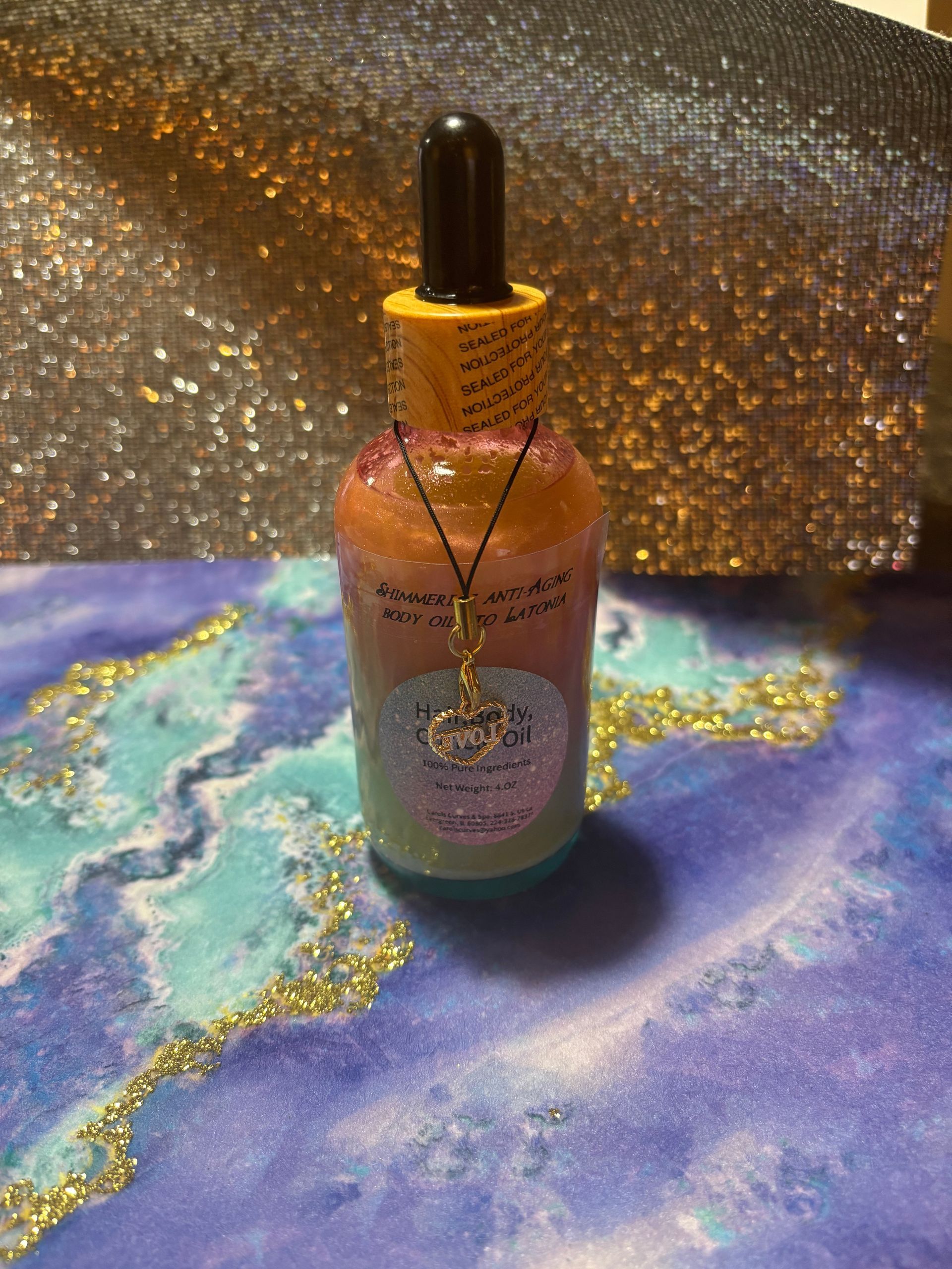 4 ounces All In 1 Body Oil,  No Glimmer  All Natural Oils, Paraben Free, Vitamin Enriched,