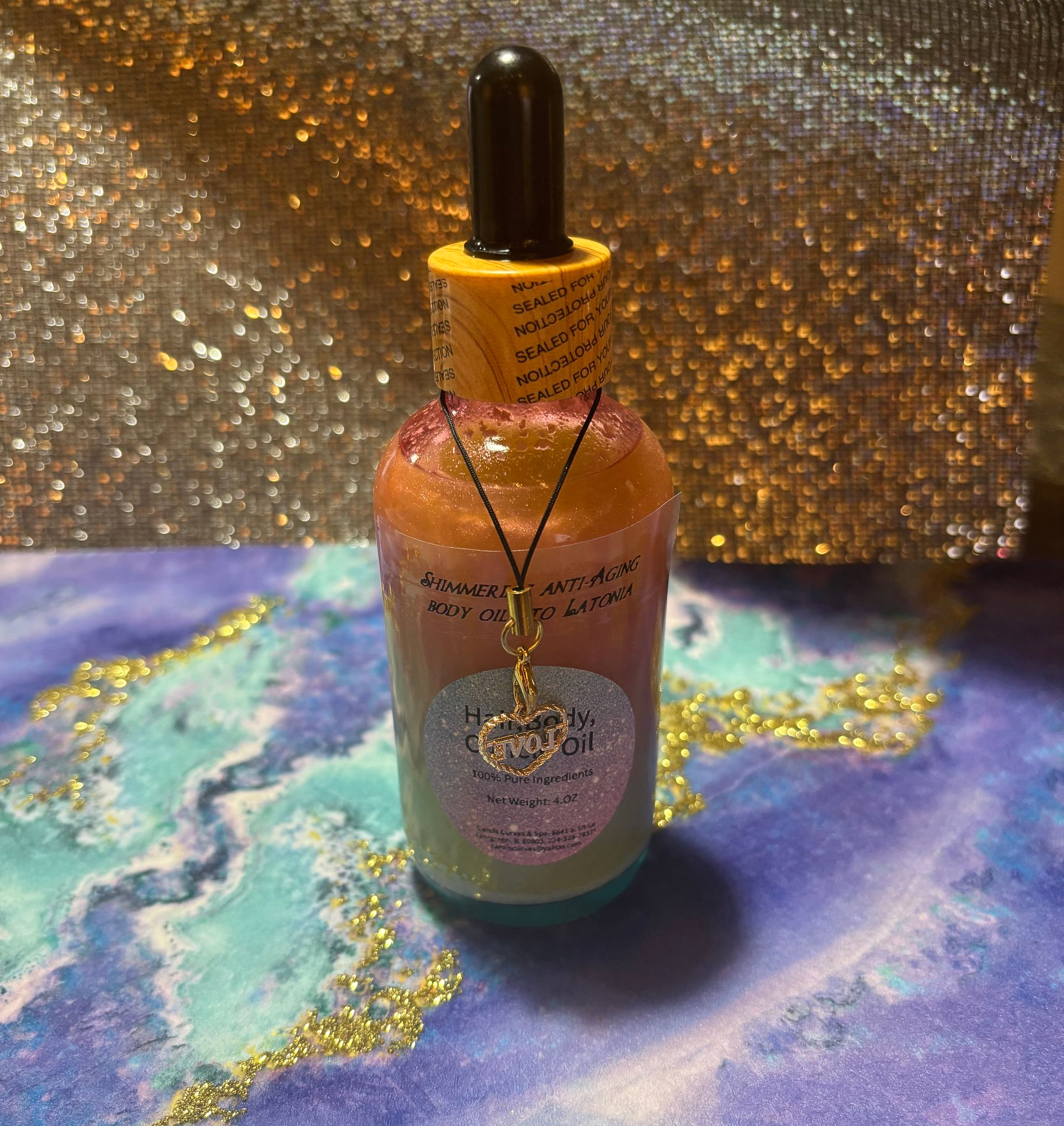 Head to toe Shimmer Body Oil, Olive, VIt E, Vit C, Coconut, Grapeseed,Palm, Apriocot, Cosmetic grade biodegradeable Shimmer,