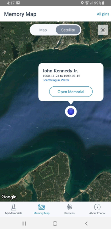 A screenshot of a memory map on a cell phone.