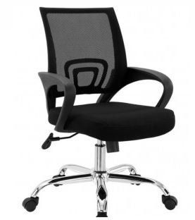 cadeira giratória com braços em tela