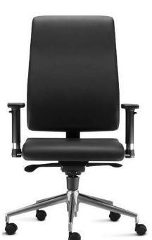 cadeira preta com assento e encosto estofados