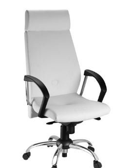 cadeira presidente com assento e encosto estofados branco