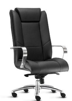 cadeira presidente com braços cromados