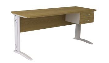 mesa com gavetas e pés de aço