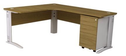 mesa em L com gaveteiro volante