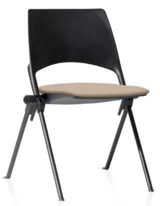 cadeira fixa com assento estofado