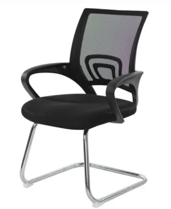 cadeira fixa com braços em tela