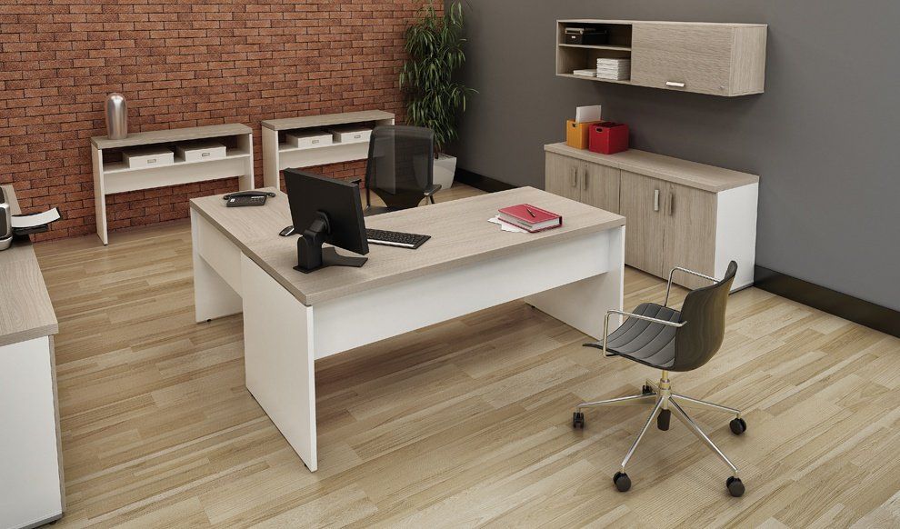 mesa em L com pé painel