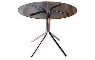 mesa redonda de vidro