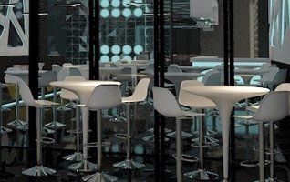 banqueta giratória e bistrô