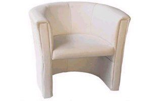 poltrona ferradura em tecido branco