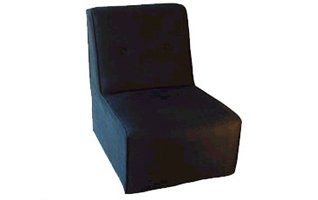 sofá modular em tecido preto sem braços