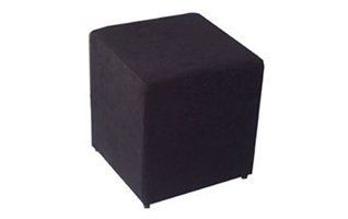 puff quadrado em tecido preto