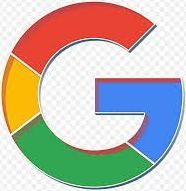 Google logo: a large, colorful "G" made of red, yellow, blue, and green sections.