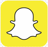 Snapchat logo: white ghost outline on a yellow square.