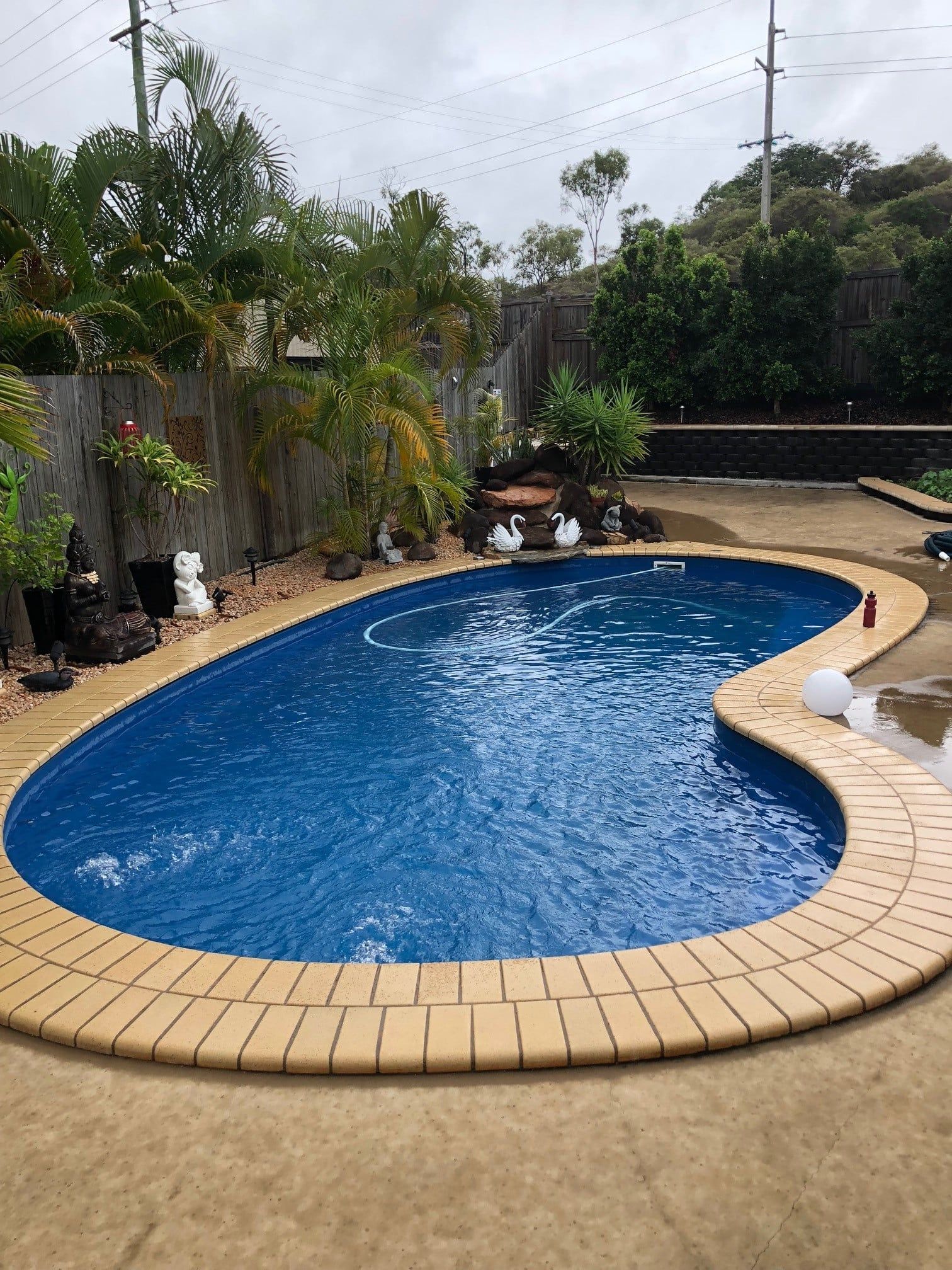 Oval-shaped Swimming Pool With Blue Water — Ultra Clear Pool Care in Cranbrook, QLD