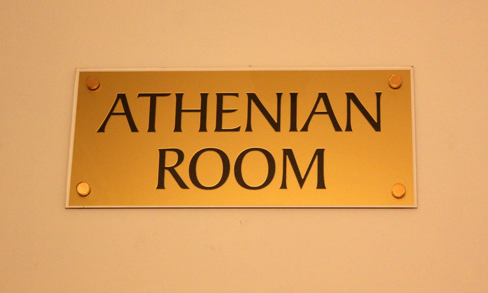 Athenian Function Room Plaque