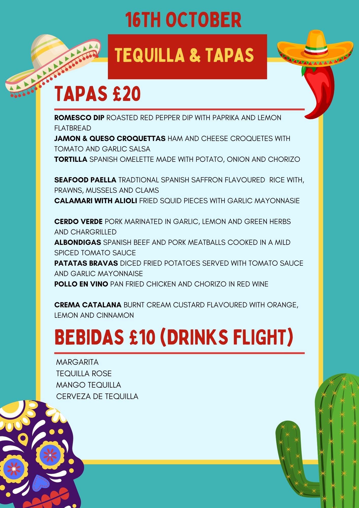 Margaritas & Meze Menu