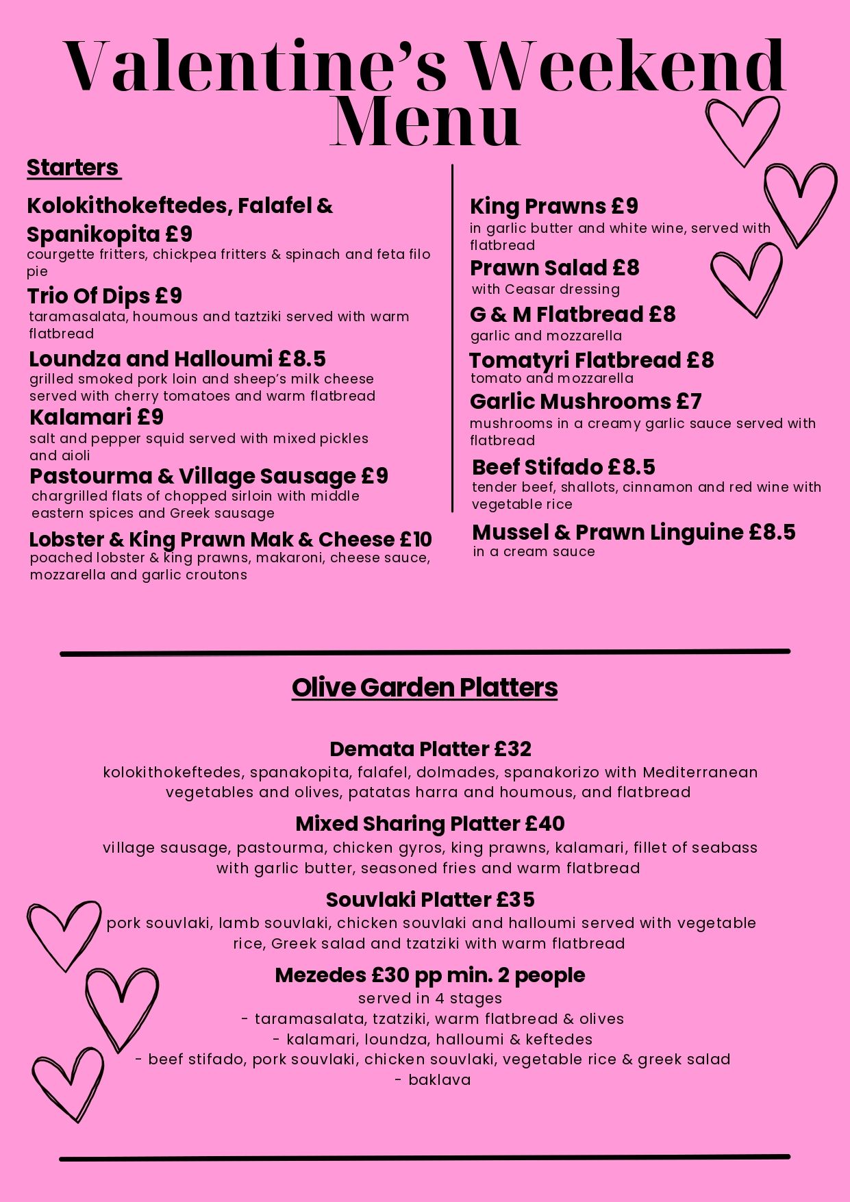 Margaritas & Meze Menu