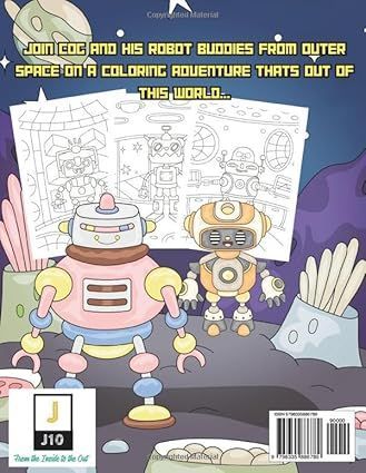 COSMIC ROBOTS COLORING BOOK: Fun Coloring Pages With Robots For Children Ages 4-8