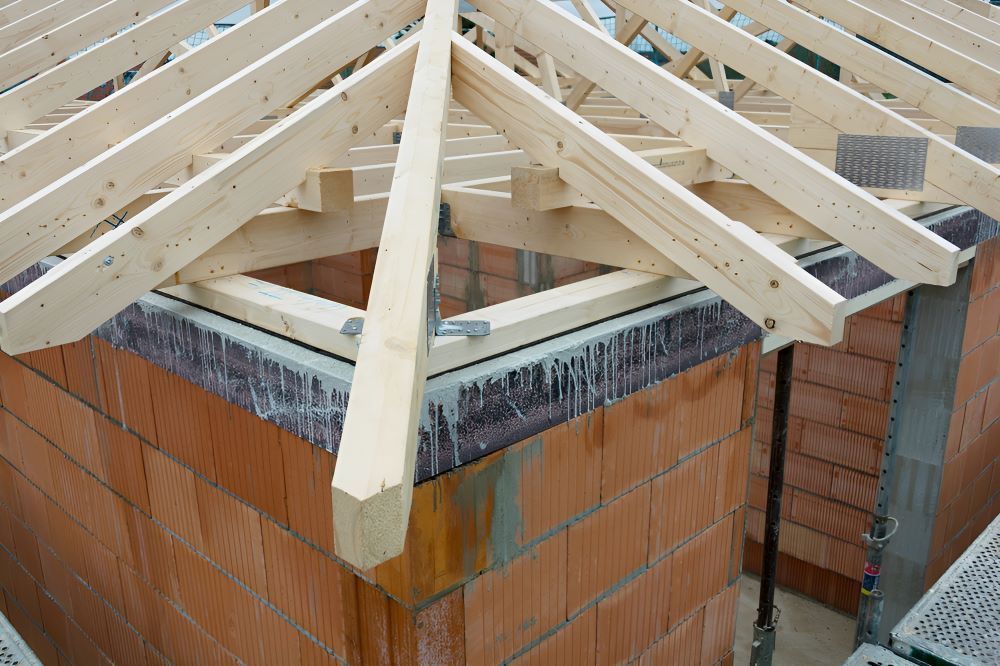 A Wooden Roof Is Being Built on Top — Trussframe in Moree, NSW