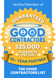 Good Contractors logo: gold badge with 