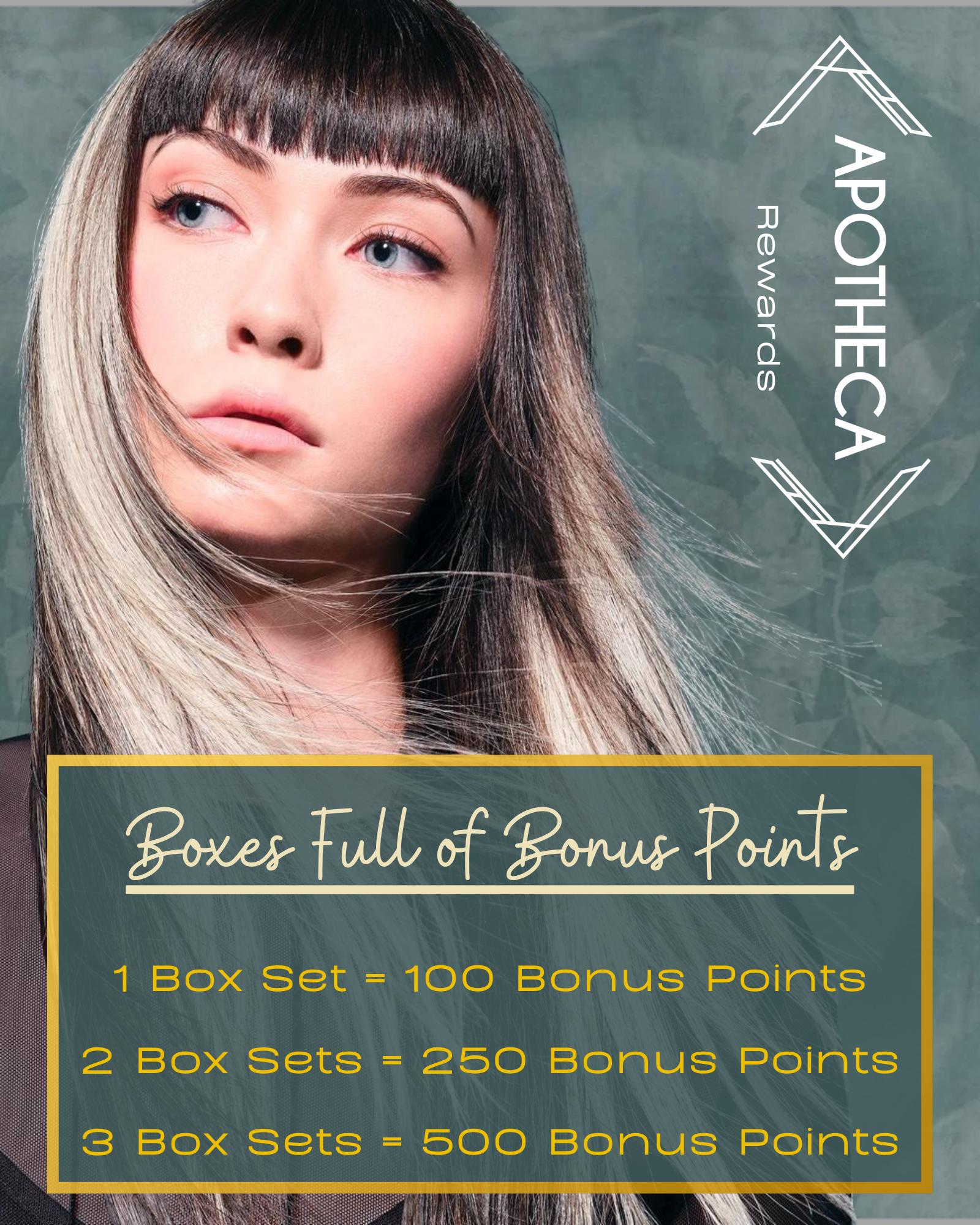 Woman with two-toned hair; promotion for 