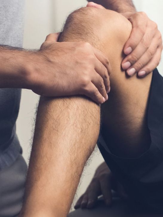 Massaging an athlete