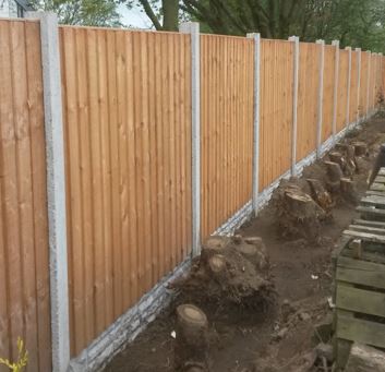 new panel fencing with concrete posts