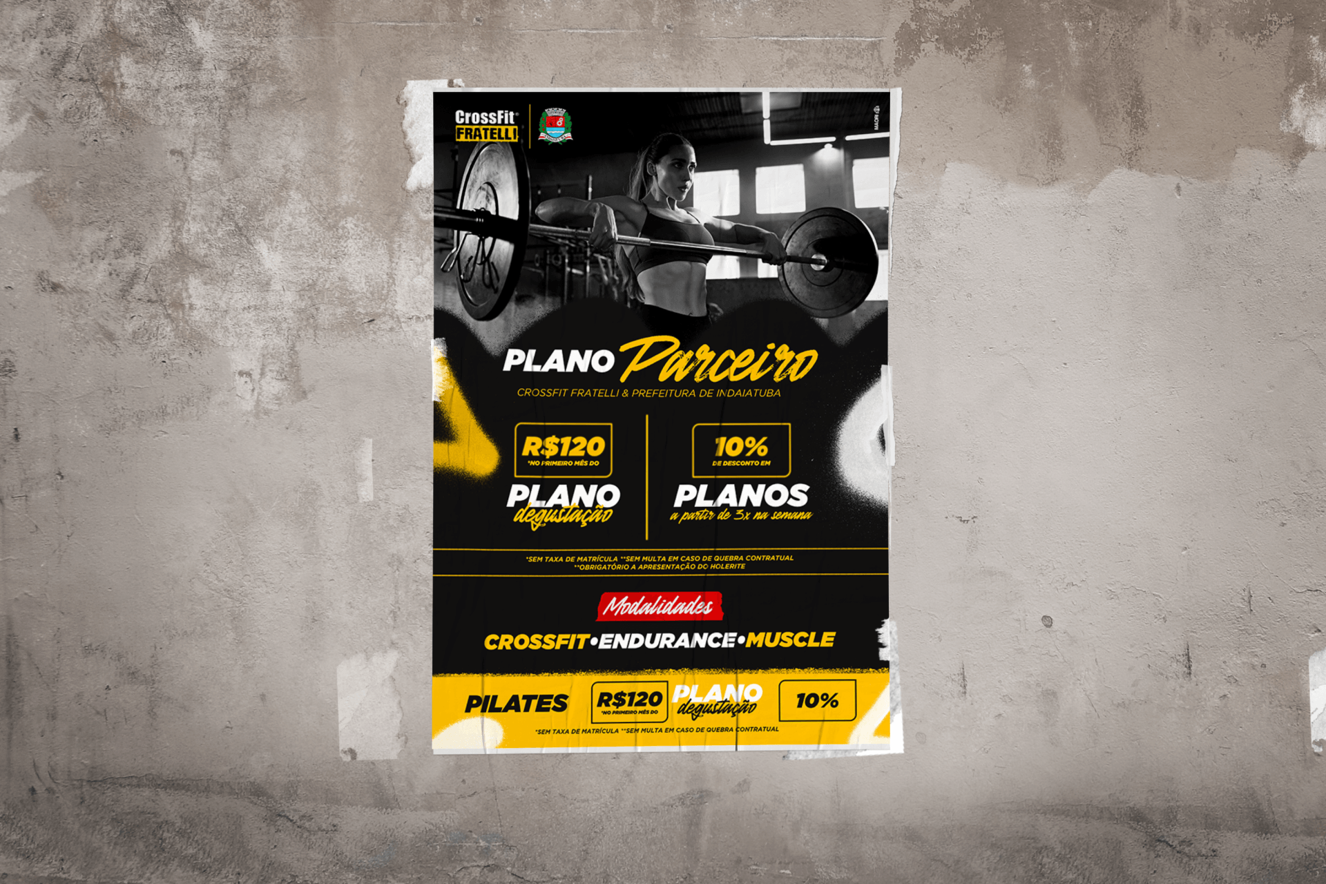 Um cartaz na parede que diz plano parceiro