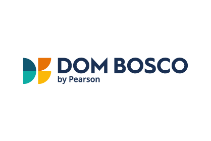 Um logotipo para dom bosco da pearson em um fundo branco.