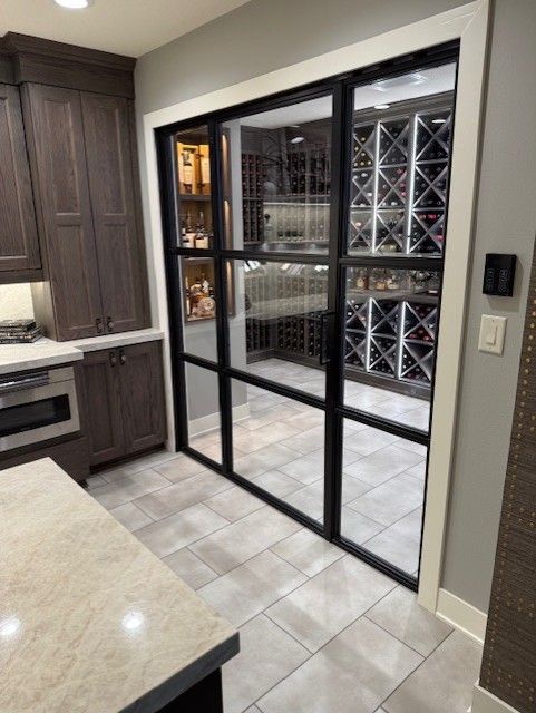 Custom Glass Wine Cellar Door In Waterloo, IA