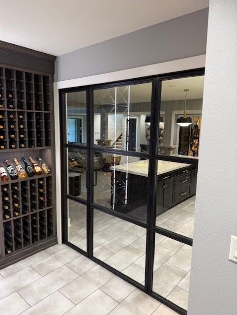 Custom Glass Wine Cellar Door In Waterloo, IA