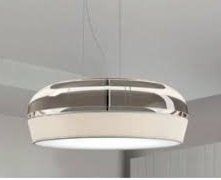 lampadario a sospensione con inserto in alluminio