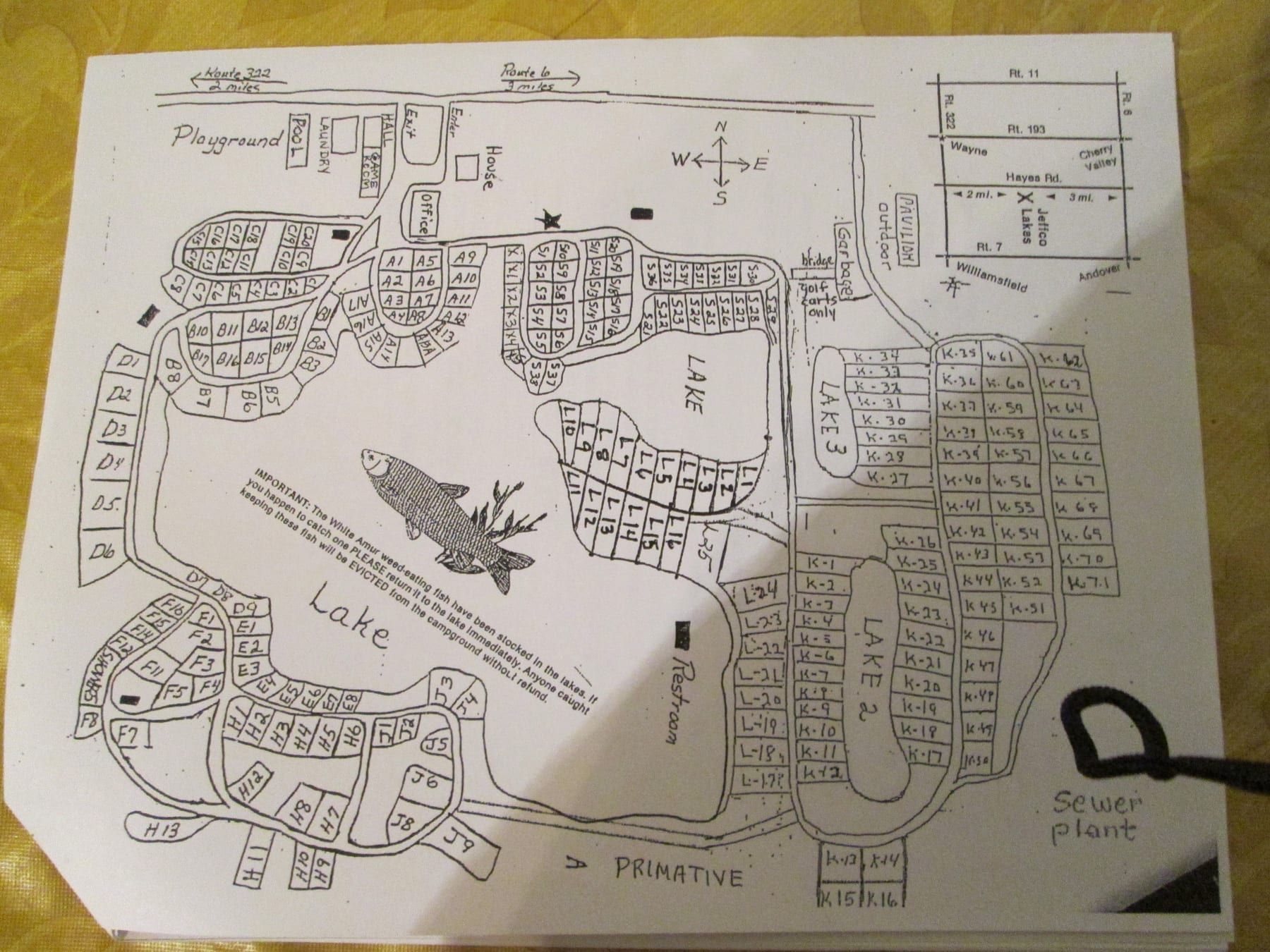 Campsite map for jeffco lakes campground