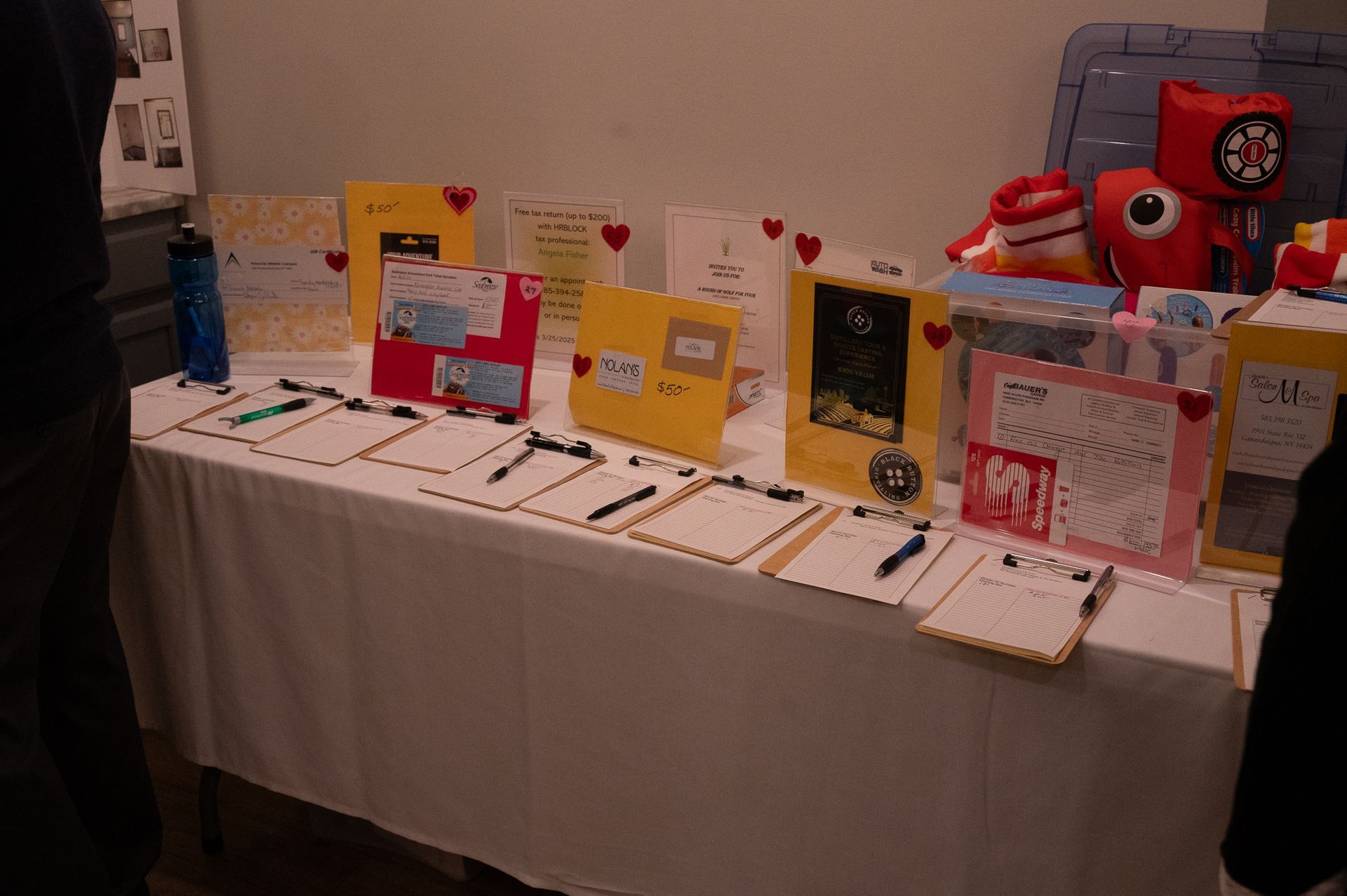 Silent Auction items at Great Taste event