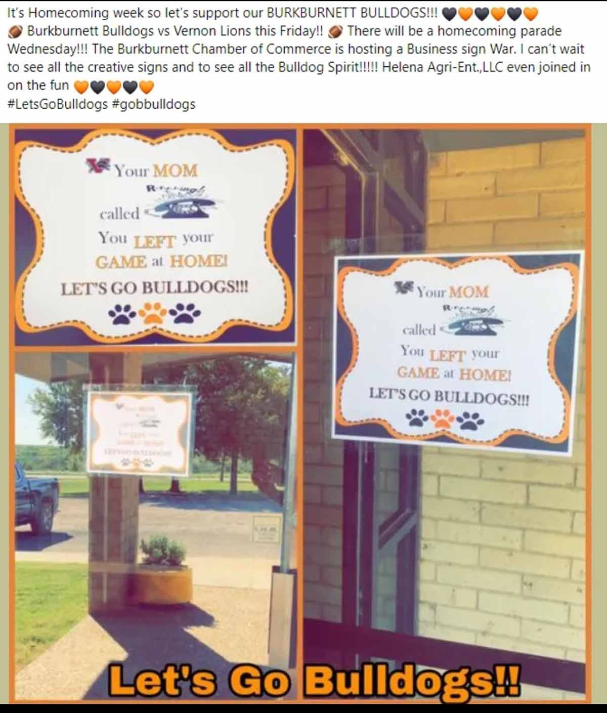 Two signs on a building: 