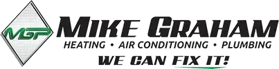 Logo for Mike Graham, a company that provides heating, air conditioning, and plumbing services.