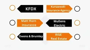 Three pairs of company logos, each with a radio button.