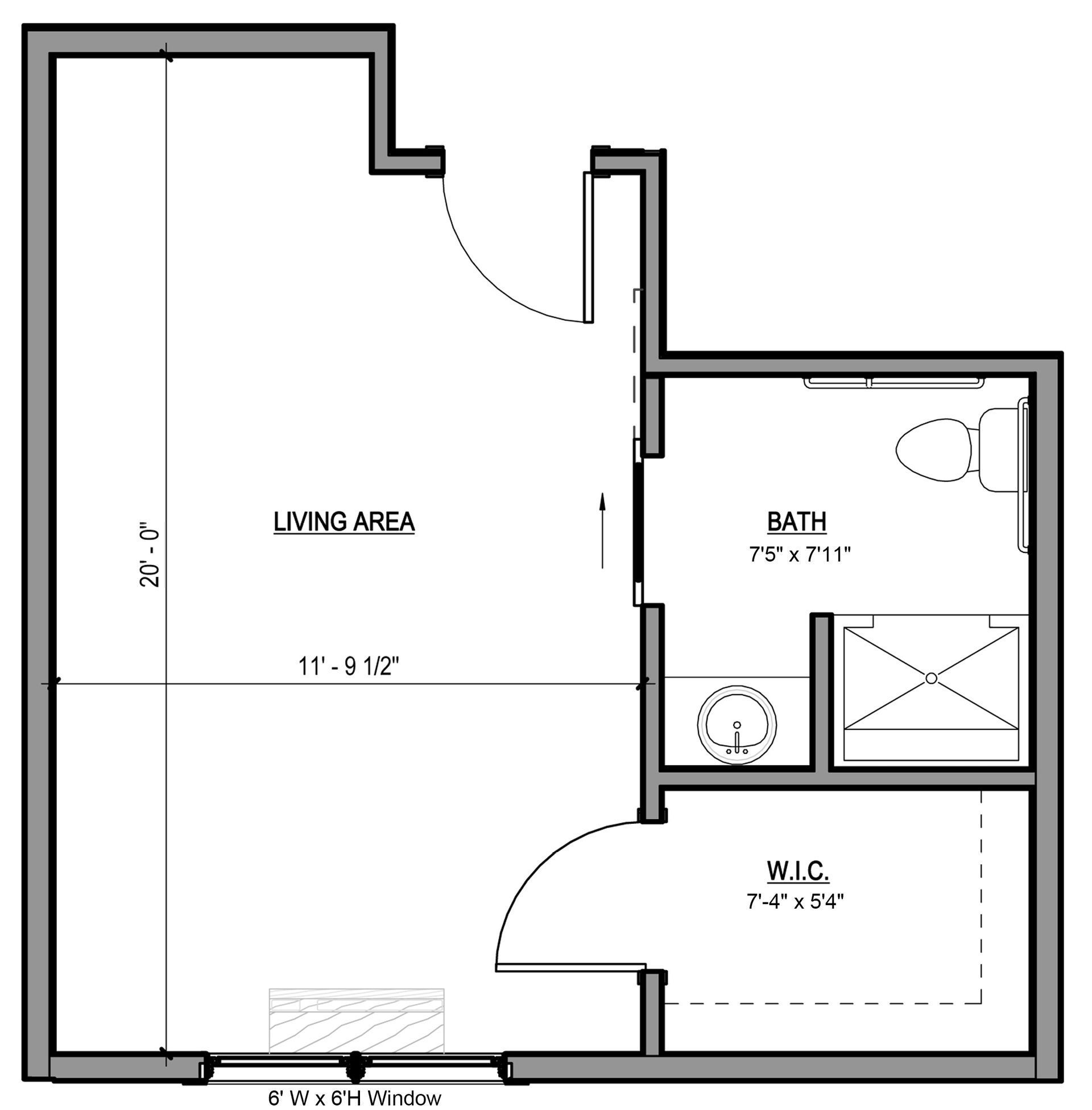 A black and white floor plan of a house.