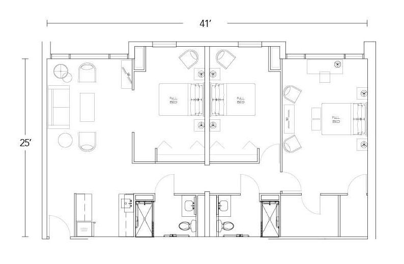 A black and white floor plan of a house.