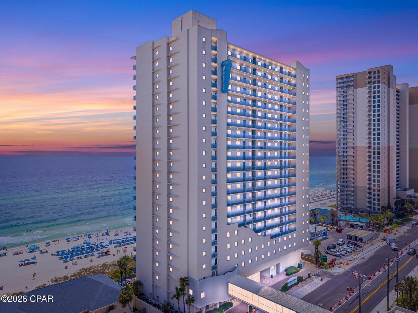 Beautiful Sterling Breeze Condominium beachside on the Gulf in Panama City Beach Florida.