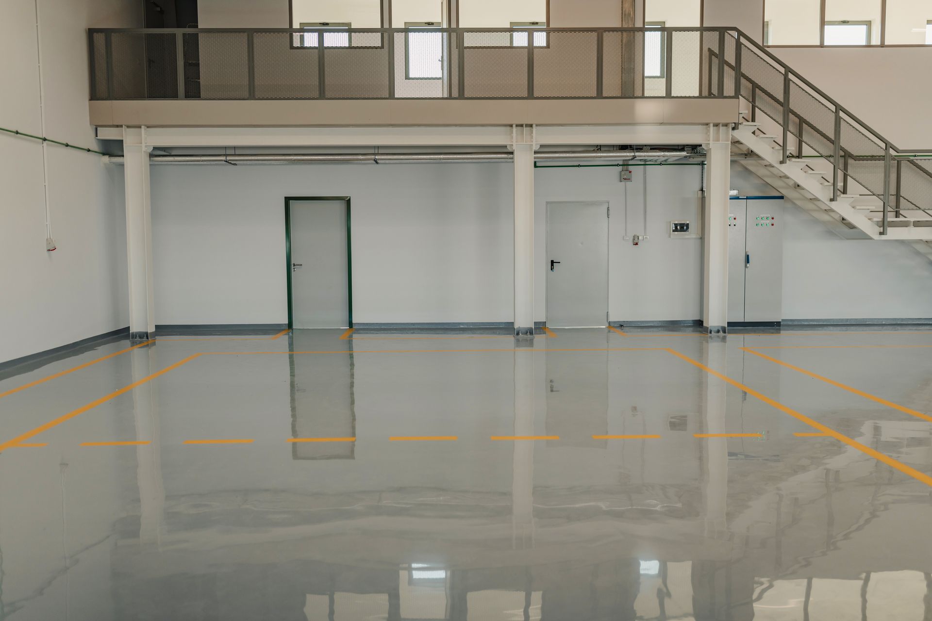 New Resin Floor Coating and Marking Signs in a Car Workshop | Gordon, Act | Capital Epoxy Flooring