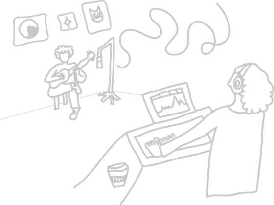 a music producer and musician illustration