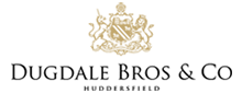 The logo for dugdale bros & co. has a coat of arms on it.